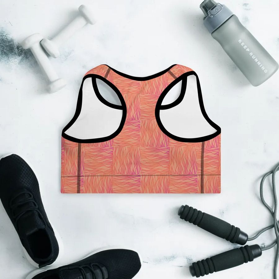 Peach All-Over Print Padded Sports Bra product image (9)
