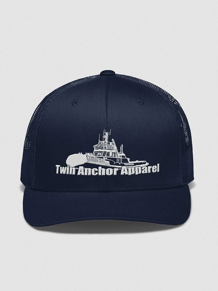 White Marco tug Retro Trucker Hat product image (1)