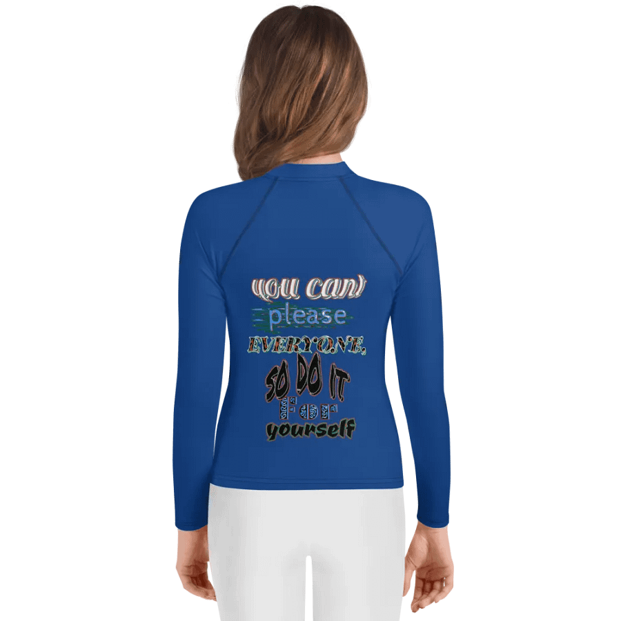 You Cant Please Everyone, So Do It For Yourself - Dark Cerulean - Youth Rash Guard product image (3)