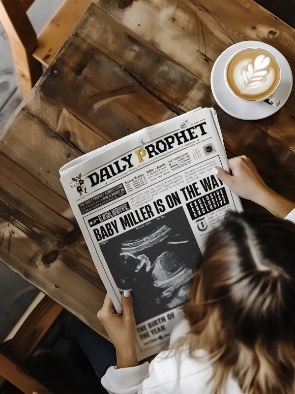 Magical Baby Announcement Newspaper Daily Prophet Template I 100% Customizable product image (2)