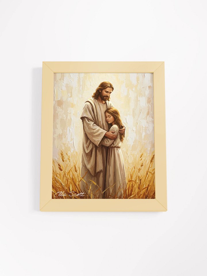 Comfort With Him, Christian Wall Art, Jesus Hugs Girl, Jesus and Woman, Jesus with Girl Framed High-Quality Matte Poster product image (3)
