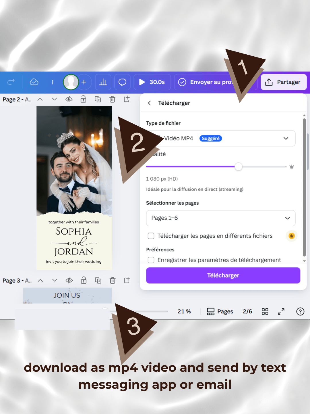 Wedding Invite Video, Animated Wedding invitation With Rsvp: Modern Editable Canva Template (Digital Download) product image (5)