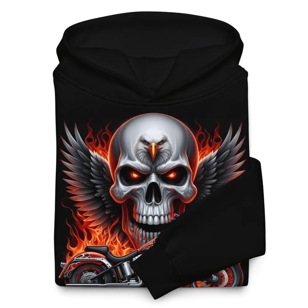 Eagle Skull Motorcycle Oversized Hoodie #21 product image (10)