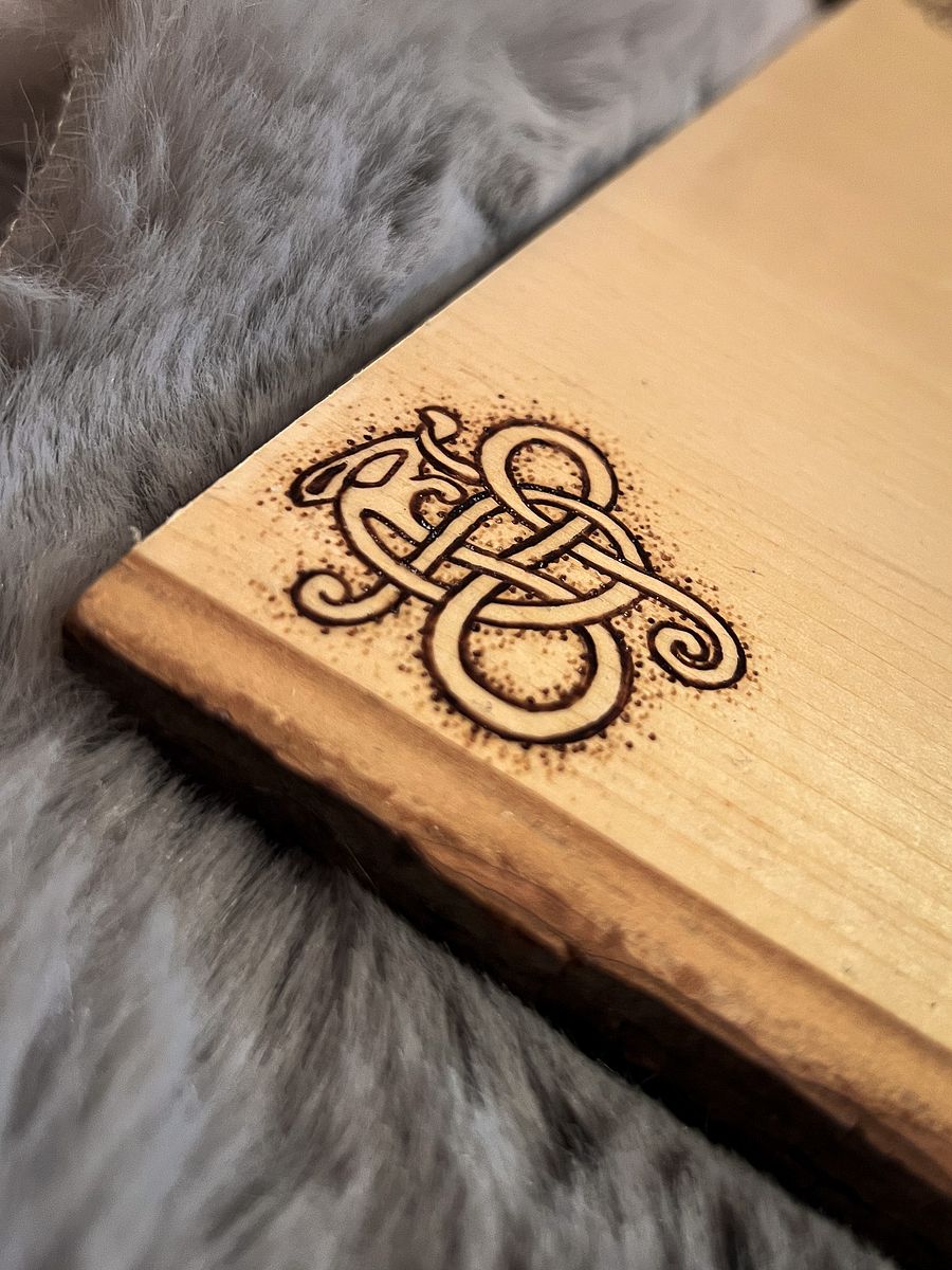 Loki and his children - pyrography on basswood / linden product image (5)