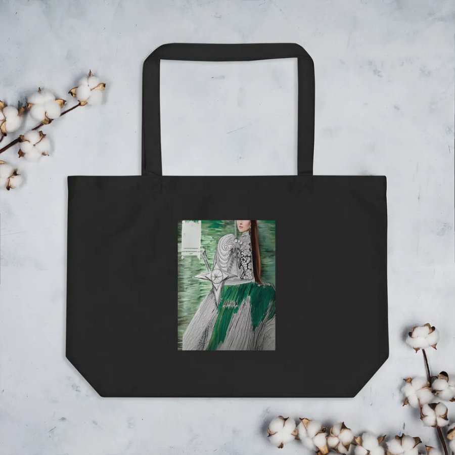 Lady green tote bag product image (3)