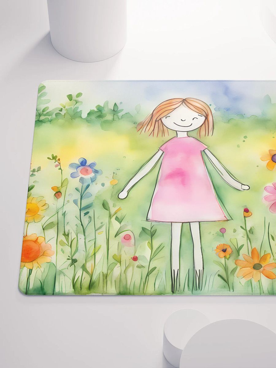 Pink Little Lady Doing Her Flower Thing, Gaming Mouse Pad, 2 Sizes product image (6)