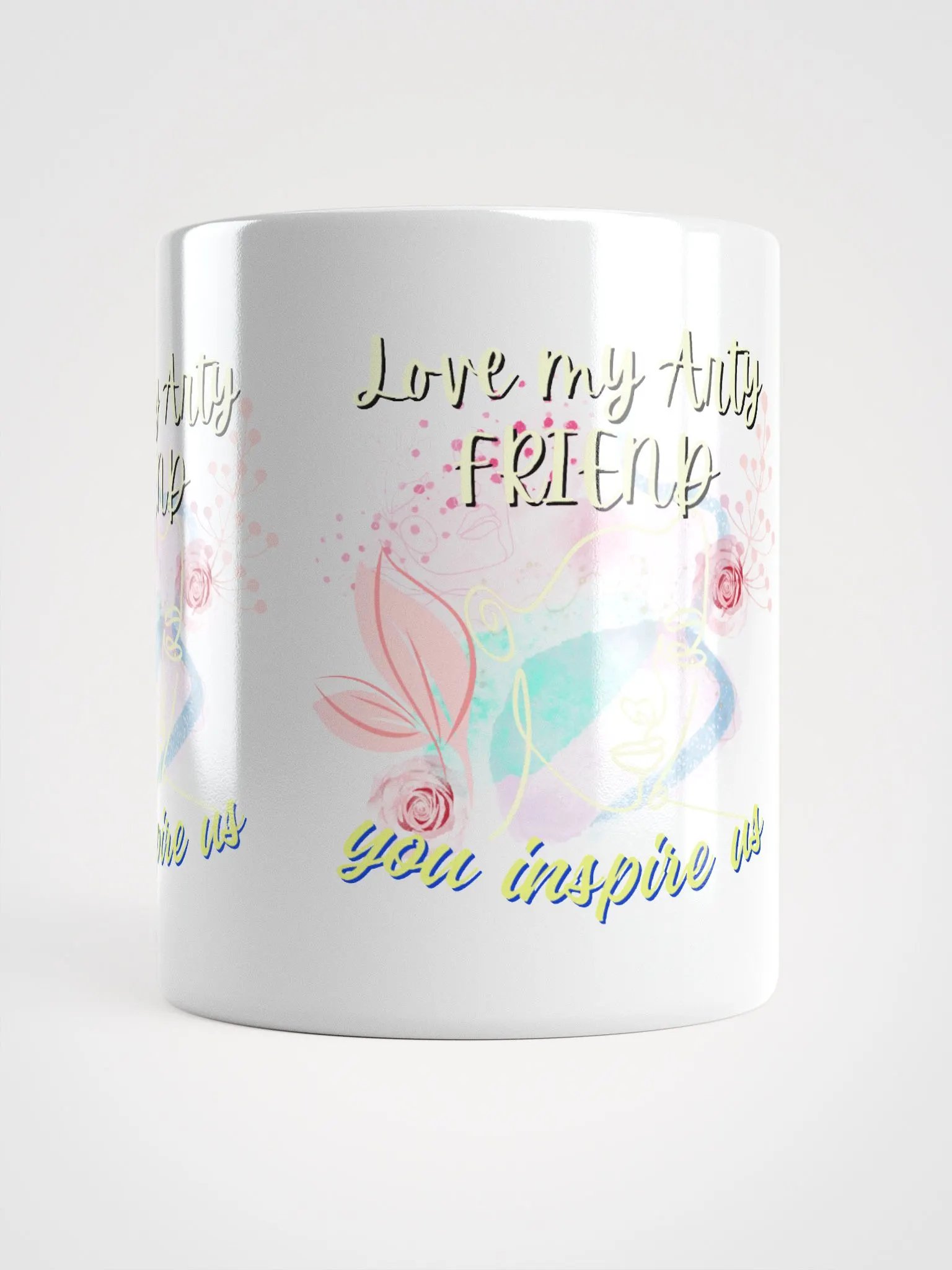 colorful mug for the artist. 'Love my Arty friend'  Perfect gift for colleague, friend who loves arty things product image (13)