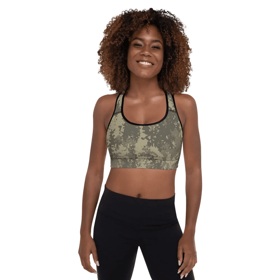 Stealthy Camo All-Over Sports Bra product image (7)