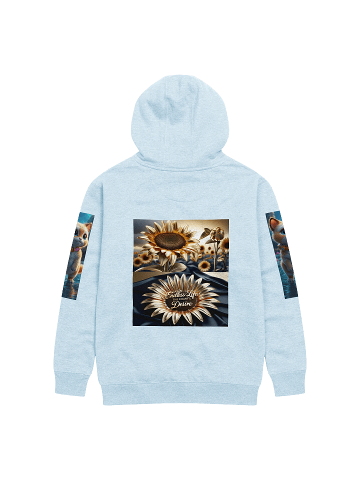 Baby blue kitty cat sunflower hoodie product image (4)