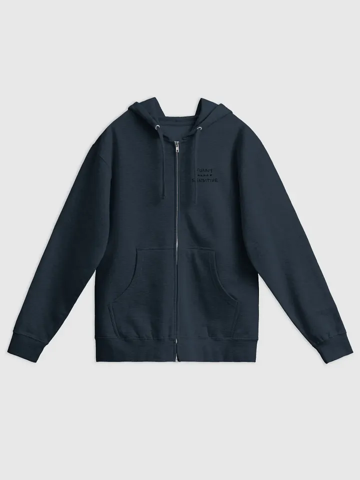 FUNNY *and* SENSITIVE (sm. black design) zip-up hoodie product image (1)