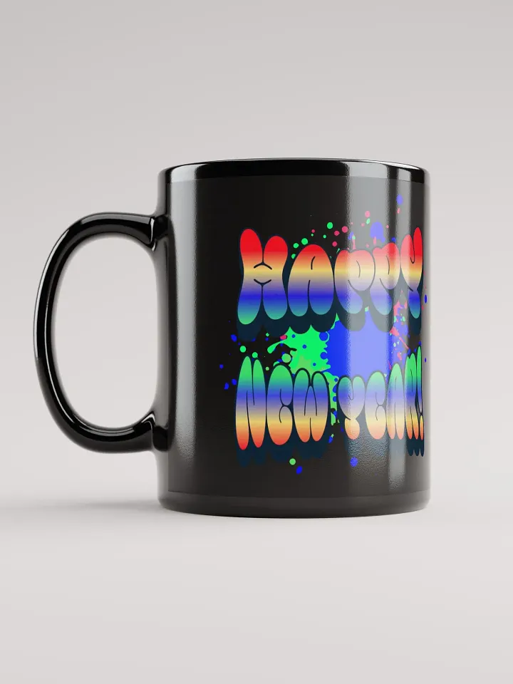 Happy New Years - Colorful Graffiti Design Black Mug product image (4)