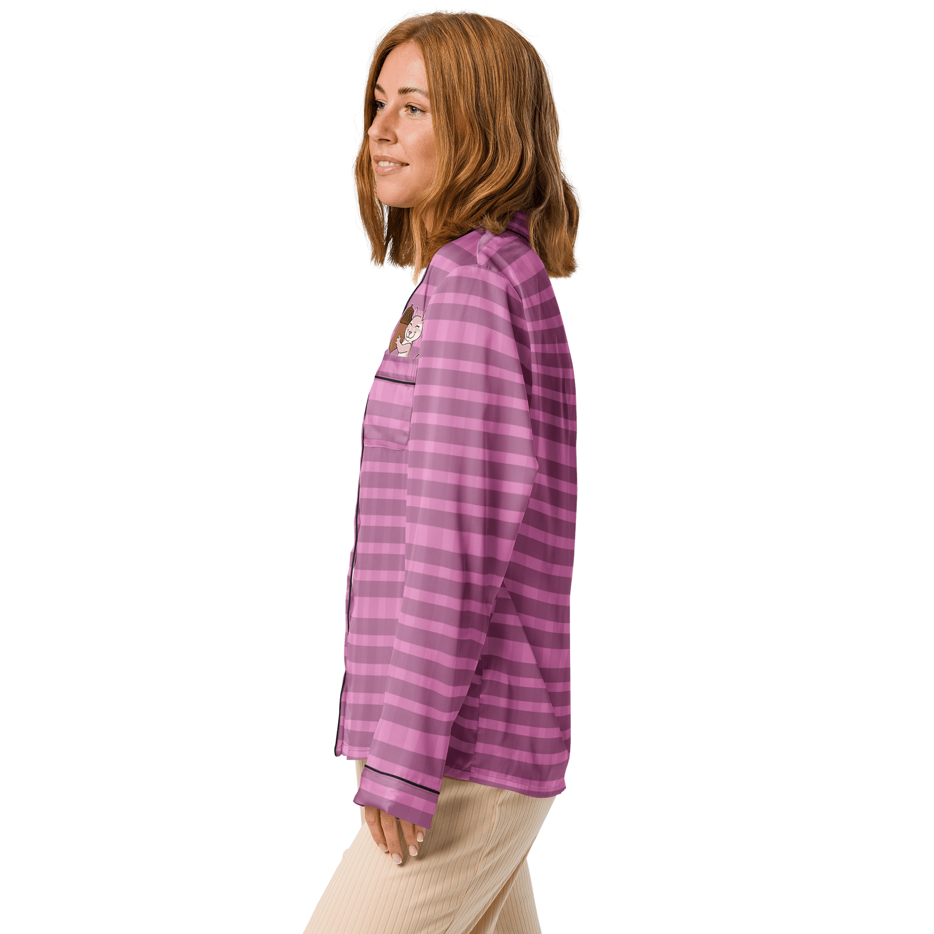 "Cheerful Chipmunk" - Women's Long Sleeve Pajama Top product image (4)