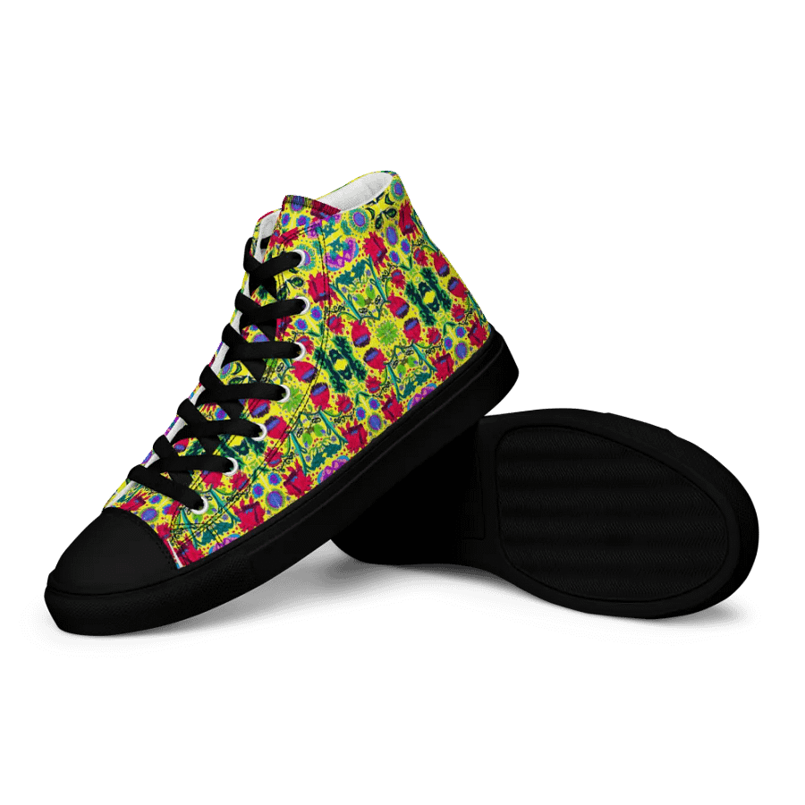 Abstract Poppy Flowers Ladies High Top Canvas Shoes product image (12)
