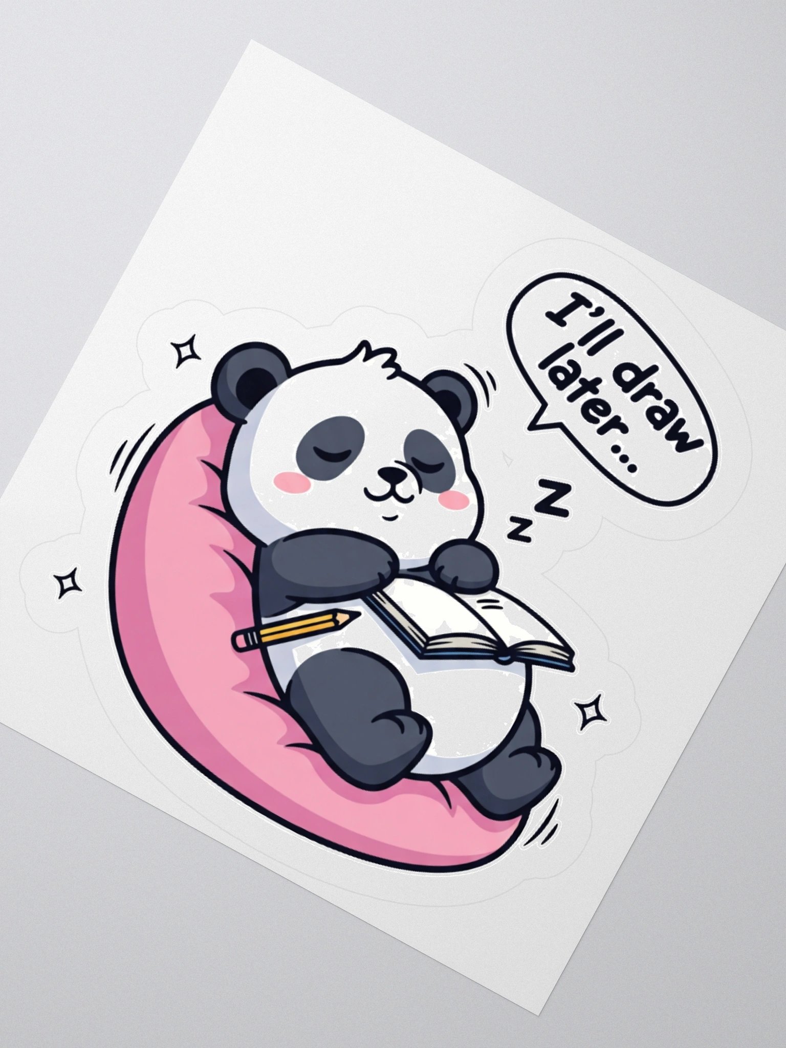 Procrastination Panda Kiss Cut Sticker product image (2)