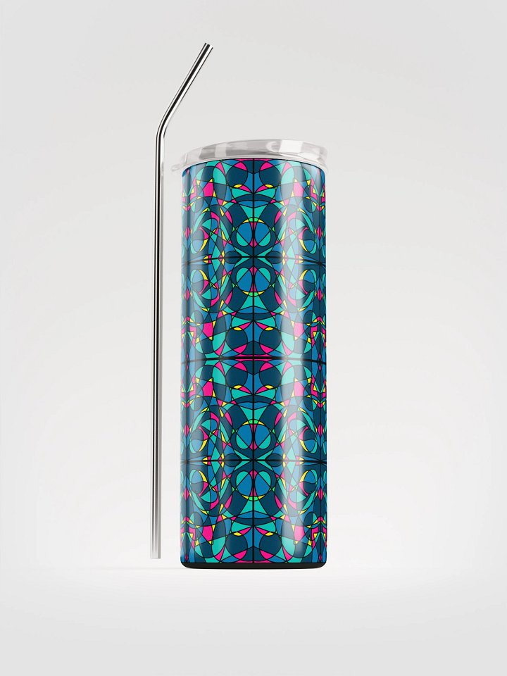 Blue Stained Glass – Vibrant Pattern Stainless Steel Tumbler product image (1)