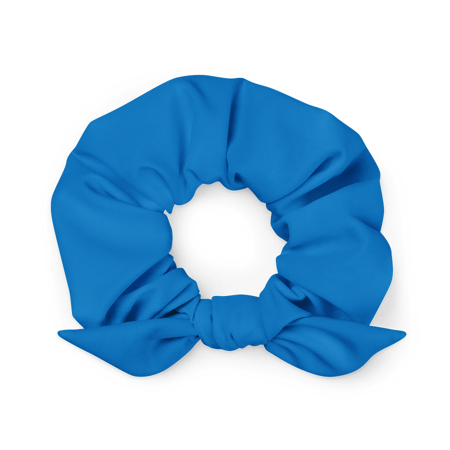 Cerulean Blue Solid Color Eco Friendly Scrunchie with a Bow product image (1)