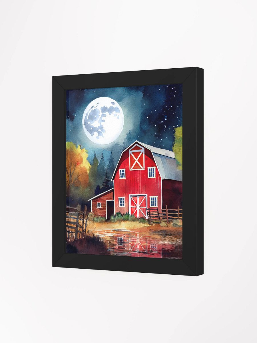 Old Red Barn under Full Moon Studio Framed Print product image (53)