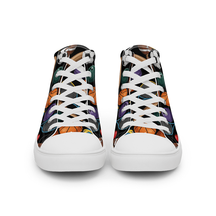 Sports Equipment Pattern High Top Shoes product image (3)