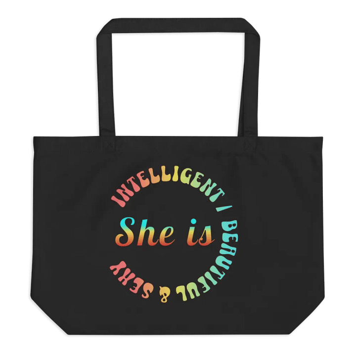 She Is Intelligent Beautiful And Sexy Empowerment Circle Organic Tote Bag product image (1)
