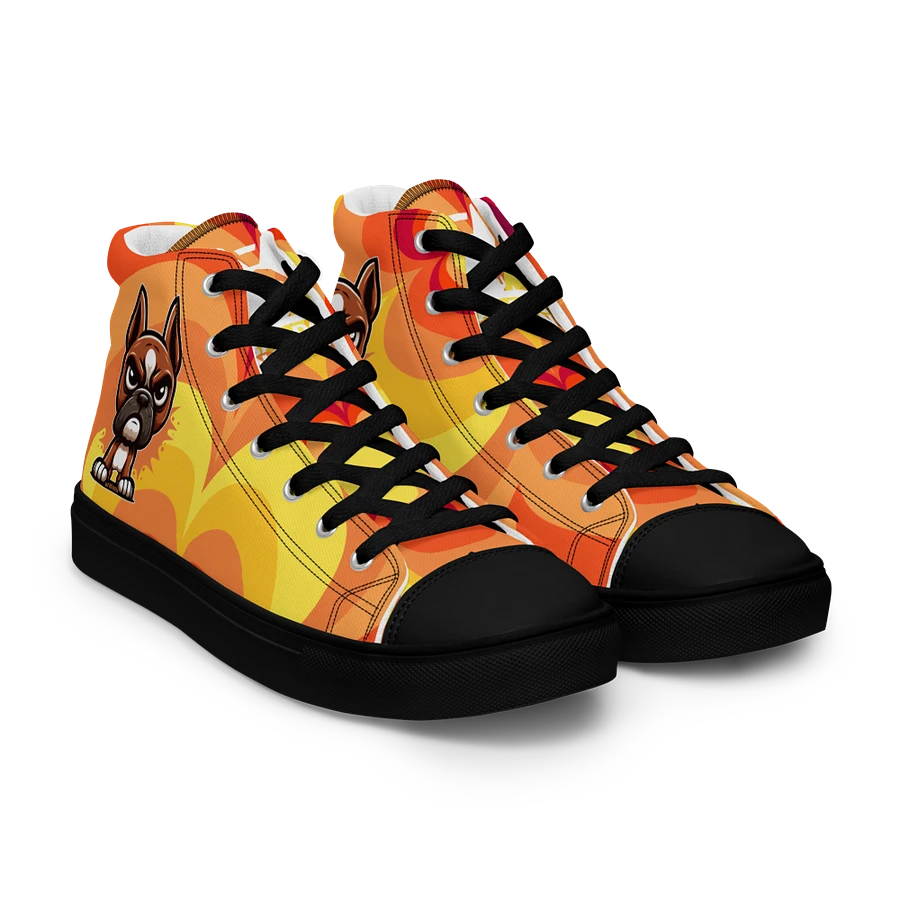 Boxer Angry Pup - Women's High Top Canvas Shoe product image (18)