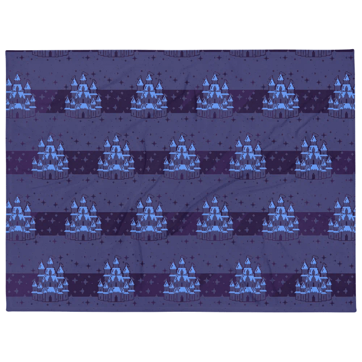 Deep Blue Castle Pixel Blanket product image (2)