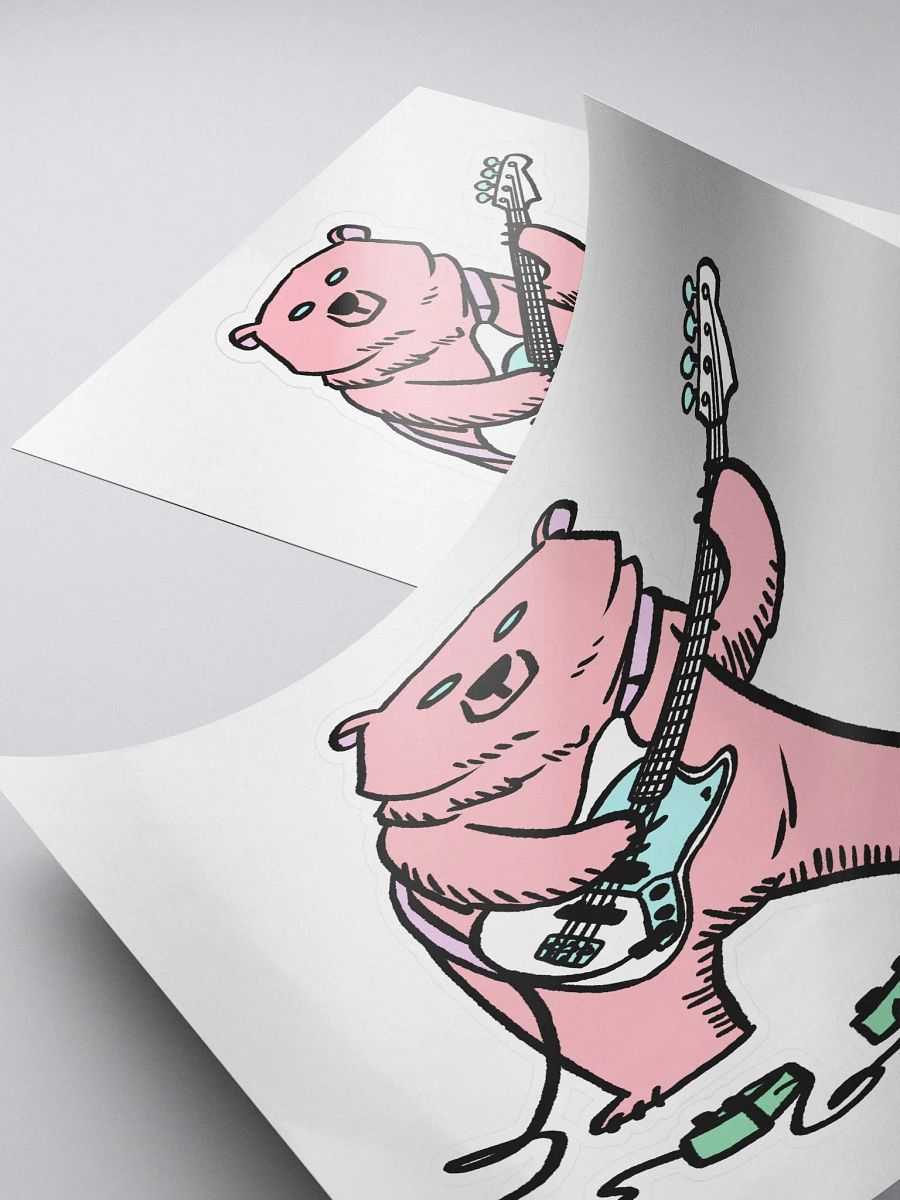 Bass Bear (pink) - sticker product image (4)