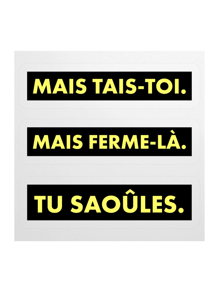 Mais tais-toi tu saoûles • Golden silence stickers set product image (1)
