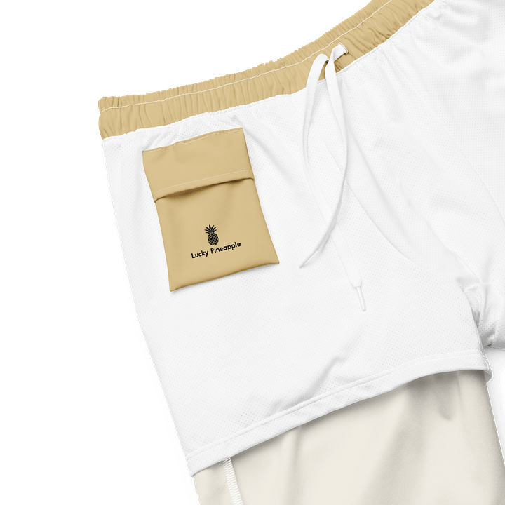 Light Khaki Brown Solid Color Men's Swim Trunks product image (2)