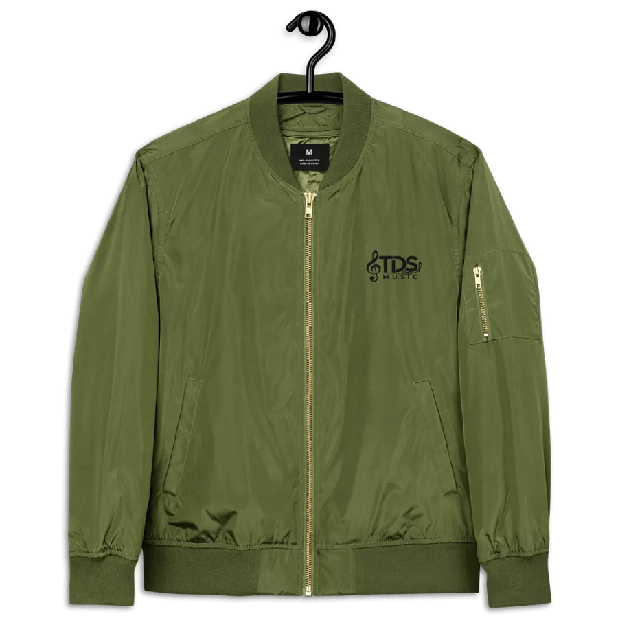 TDS Music Threadfast Premium Recycled Bomber in Army Green and Black (XS-3XL) product image (6)