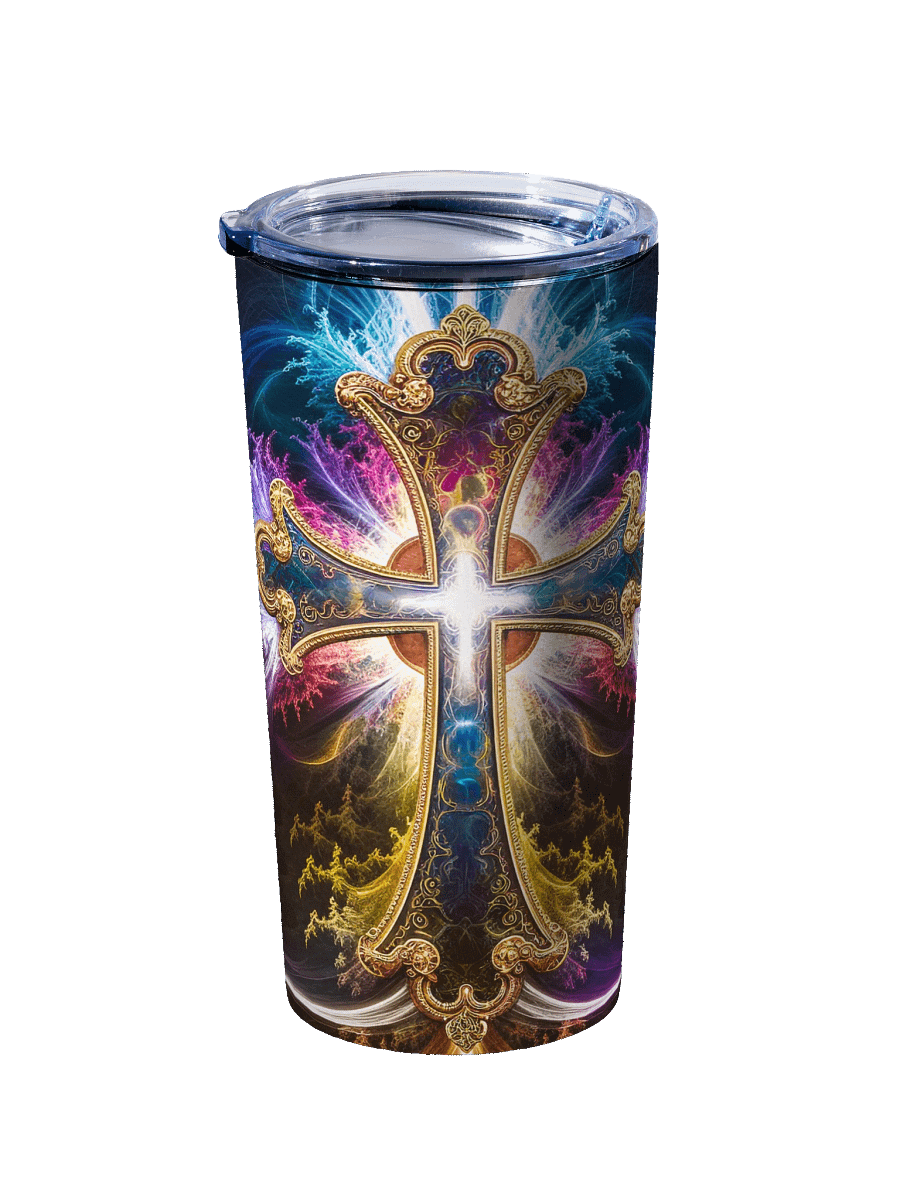 Lift Me Up Lord 3D Christian Cross Black Purple 20oz Stainless Steel Tumbler product image (2)