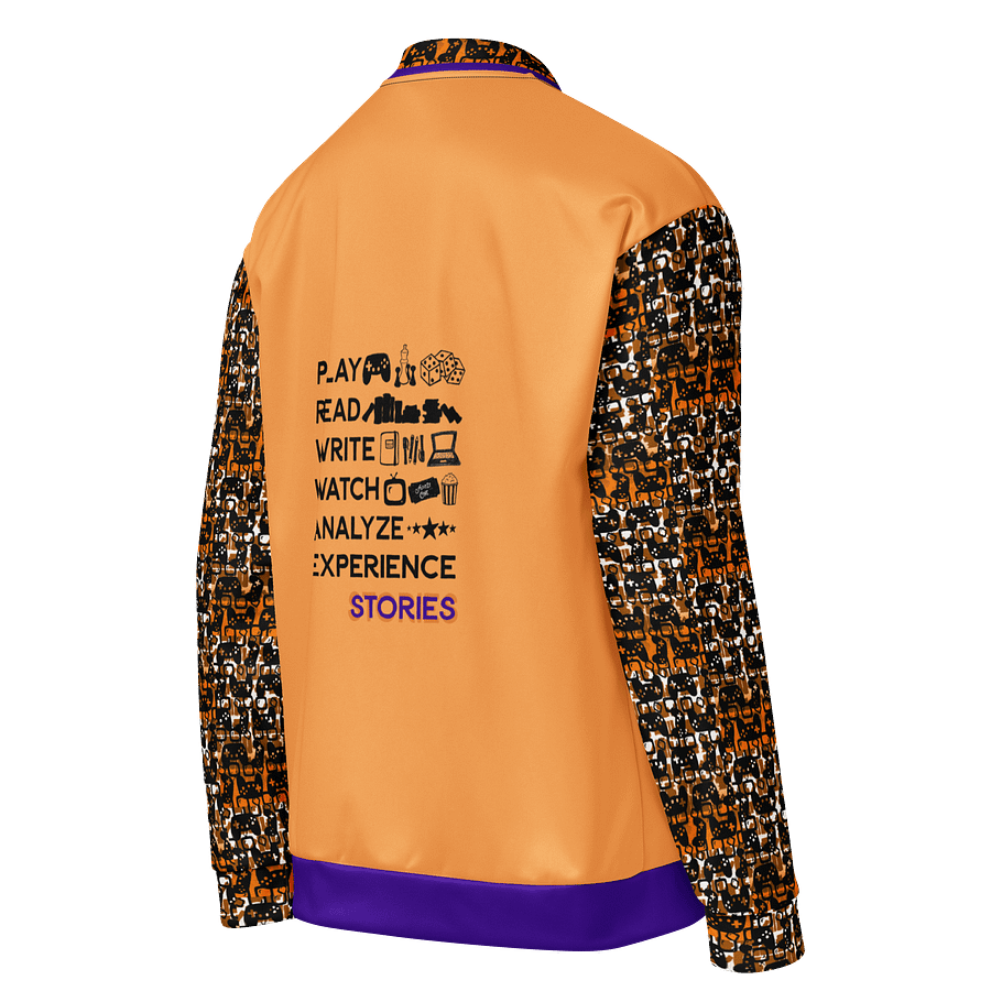 Experience Stories Unisex Bomber Jacket (Orange, Purple, and Black) product image (4)
