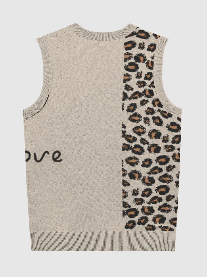 Leopard Luxe Knitted V-Neck Vest product image (7)
