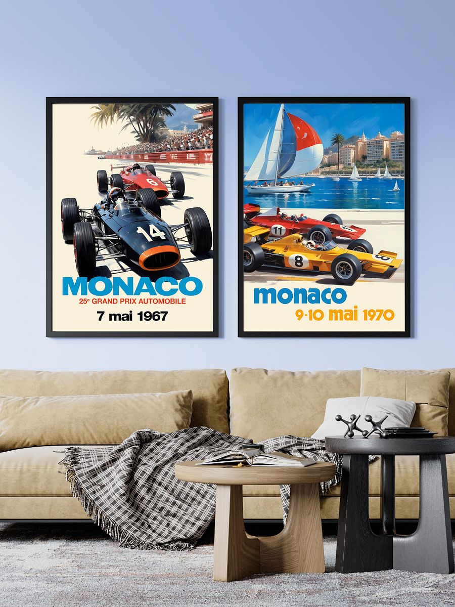 Monaco Grand Prix 1967 Poster — Vintage F1 Racing Wall Art, Retro Motorsport Print product image (2)