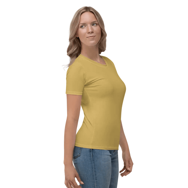 Plain Medium Dark Yellow Light Summer Women's Crewneck Polyester Heavyweight Premium T-Shirt by Treasure Pie product image (2)