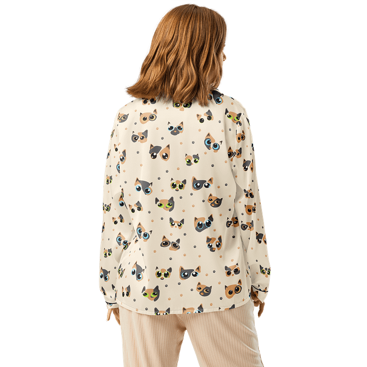 Calico Cats Long Sleeve Pajama Top product image (2)