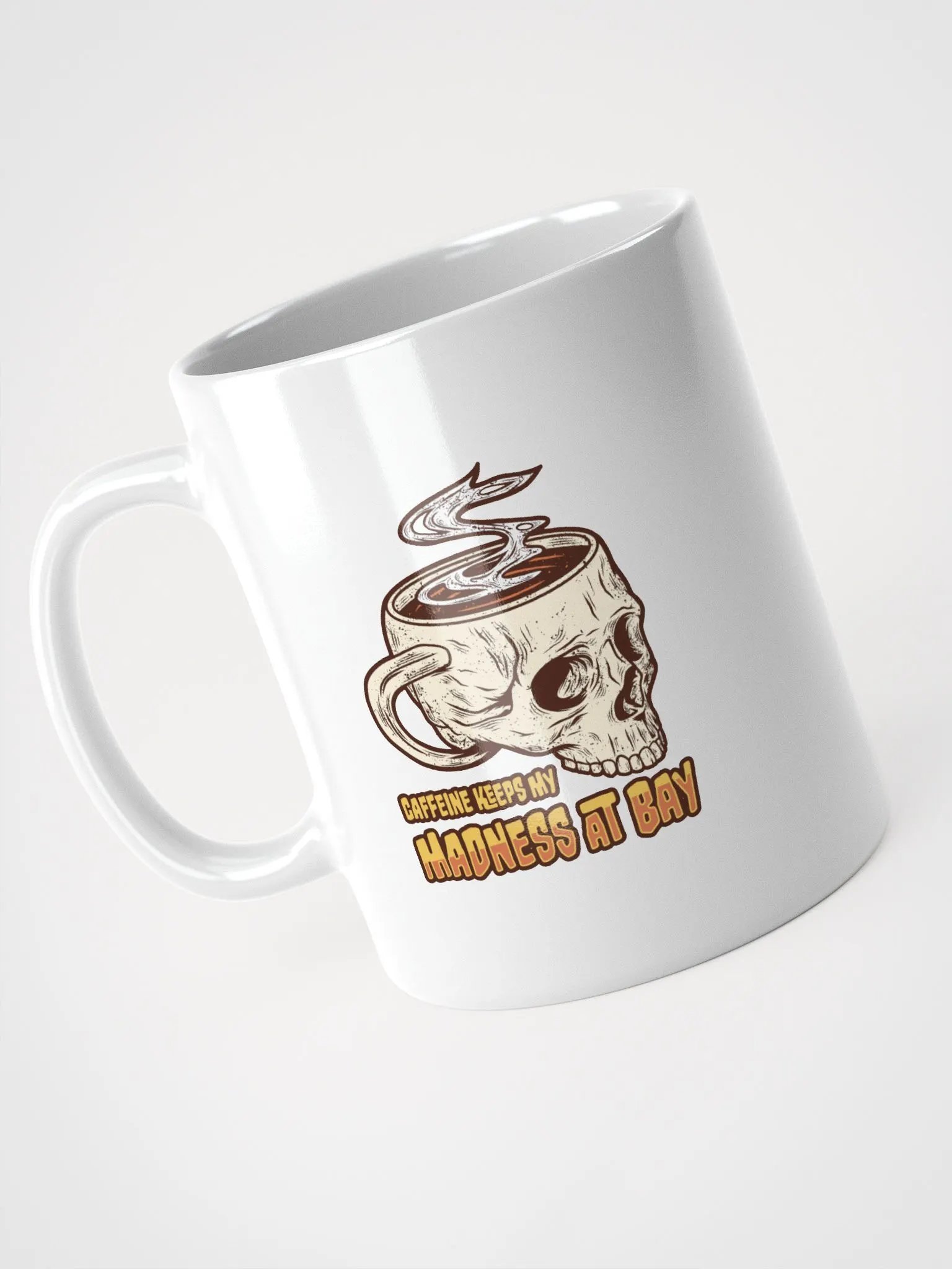Gothic Skull Coffee Mug – Caffeine Keeps My Madness at Bay product image (3)
