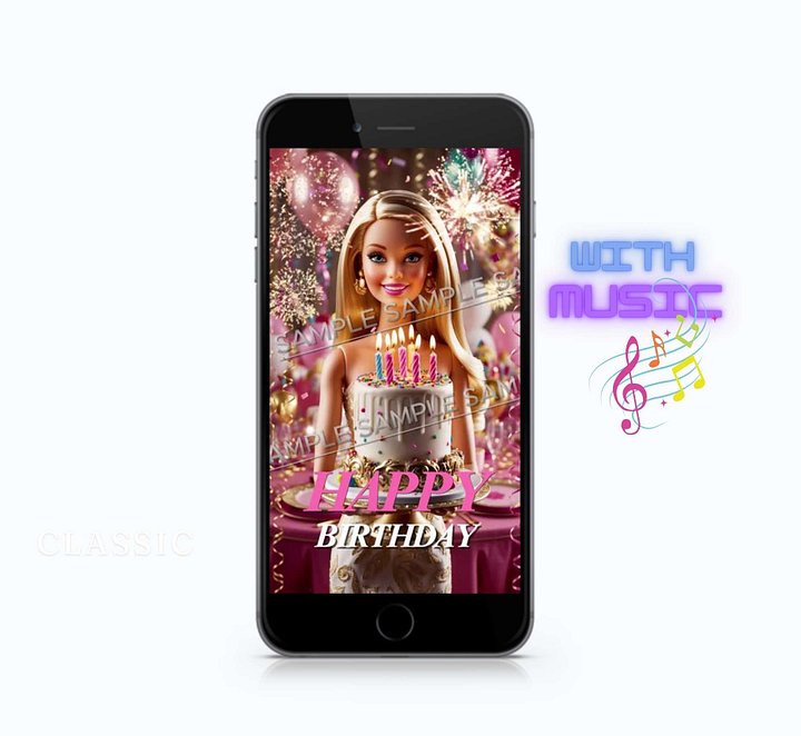 Barbie Birthday E-CARD [ Instant Download] product image (1)