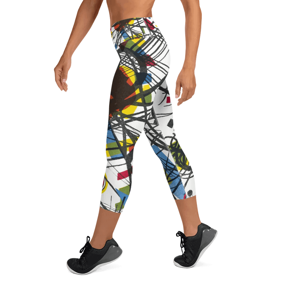 Abstract Lithographic Pattern Design Yoga Capri Legging - V3 product image (9)