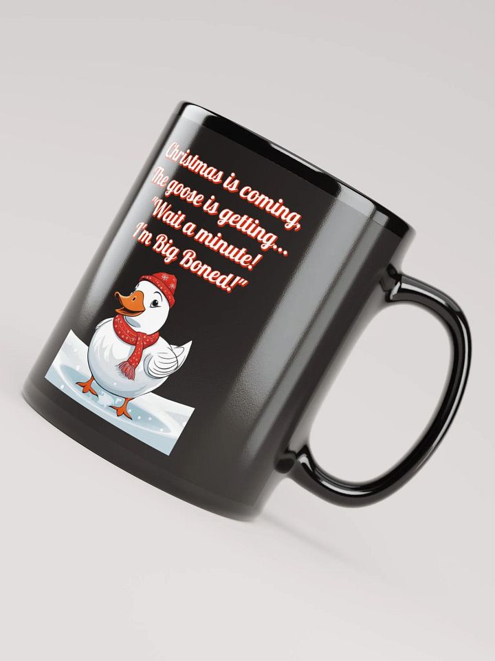 Wait A Minute! I'm Big Boned! Funny Christmas Black Mug product image (1)