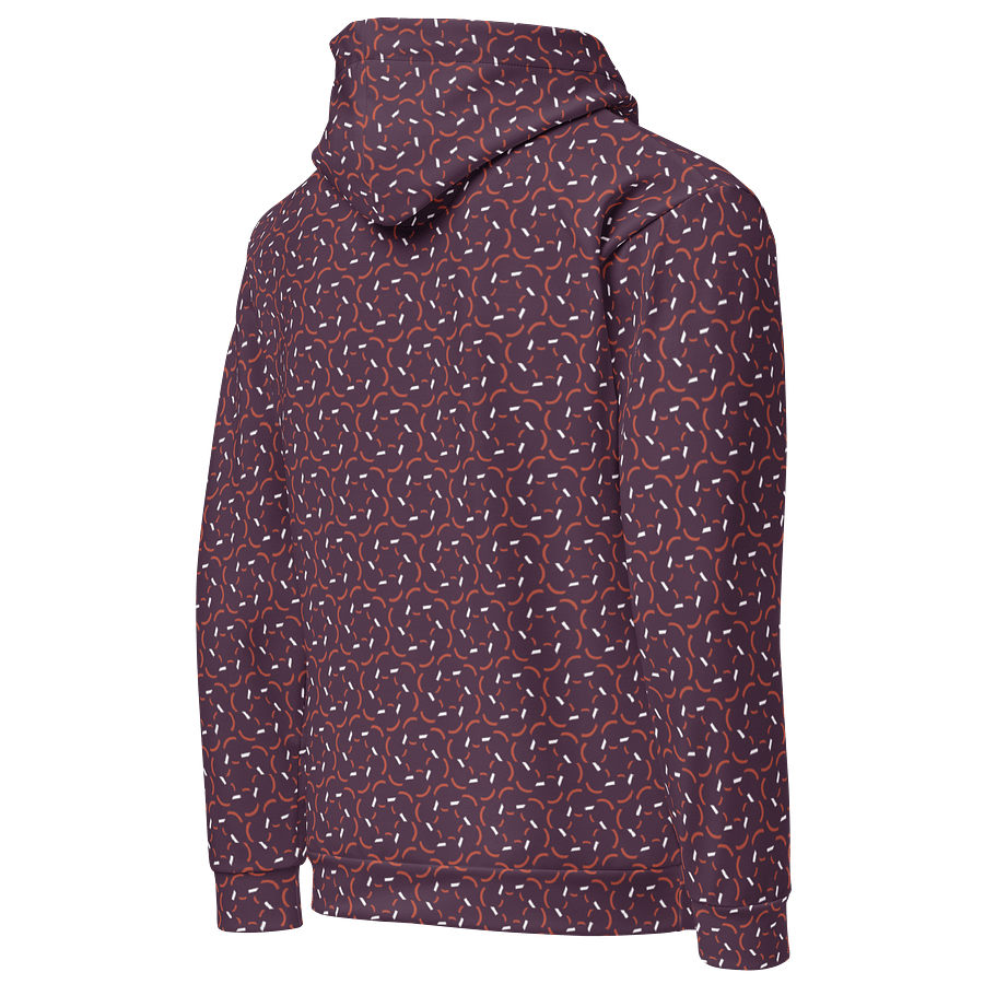 Violet Flux Geometric Allover Print Hoodie for Men and Women product image (5)