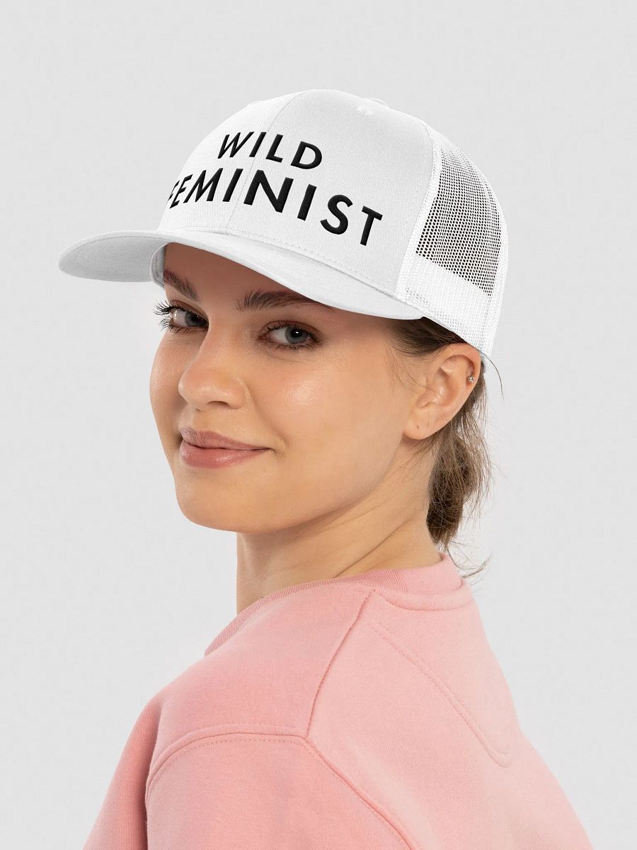 Wild Feminist White Trucker Hat. product image (4)