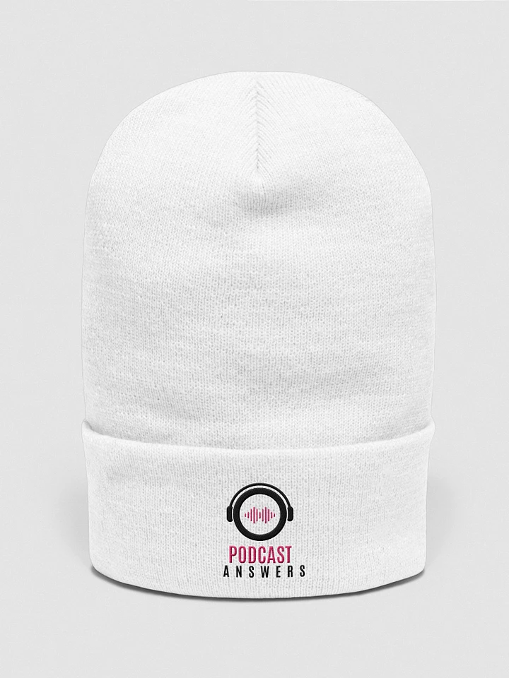 White Podcast Answers Beanie product image (1)