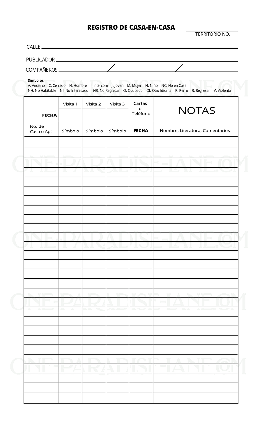 2025 Cuaderno Digital de Casa en Casa y Revisitas para Testigos de Jehová | Tamaño A6 (PDF) product image (5)
