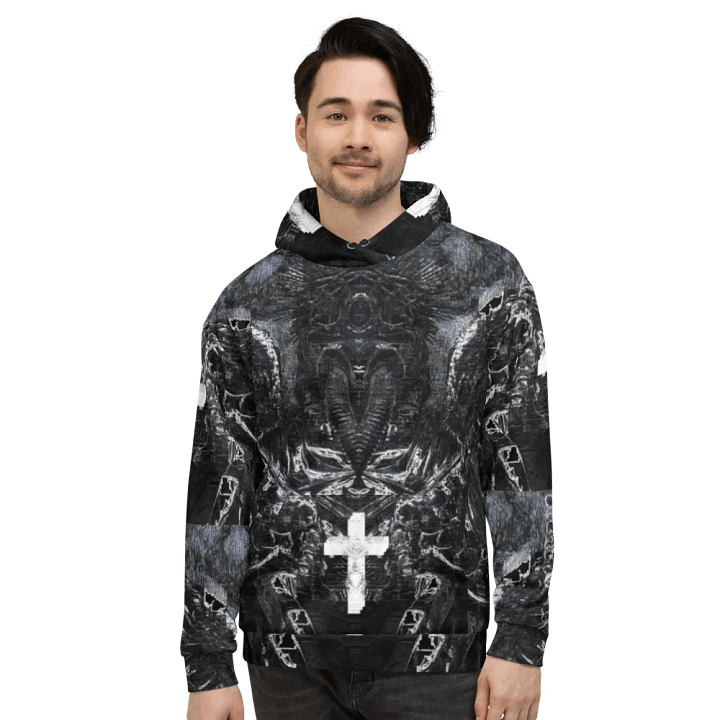 Gothic Cruciform Angel Unisex AOP Hoodie product image (2)