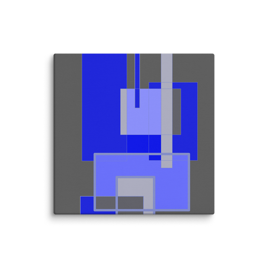 Blue & Gray Rectangle Geometric Abstract Artwork product image (1)