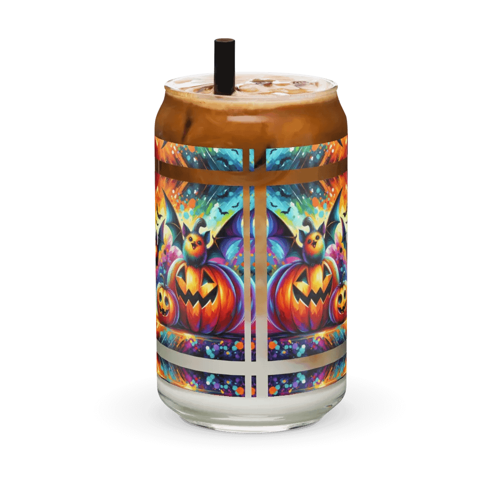 Beautiful Bats & Pumpkins Halloween Themed Glass product image (11)