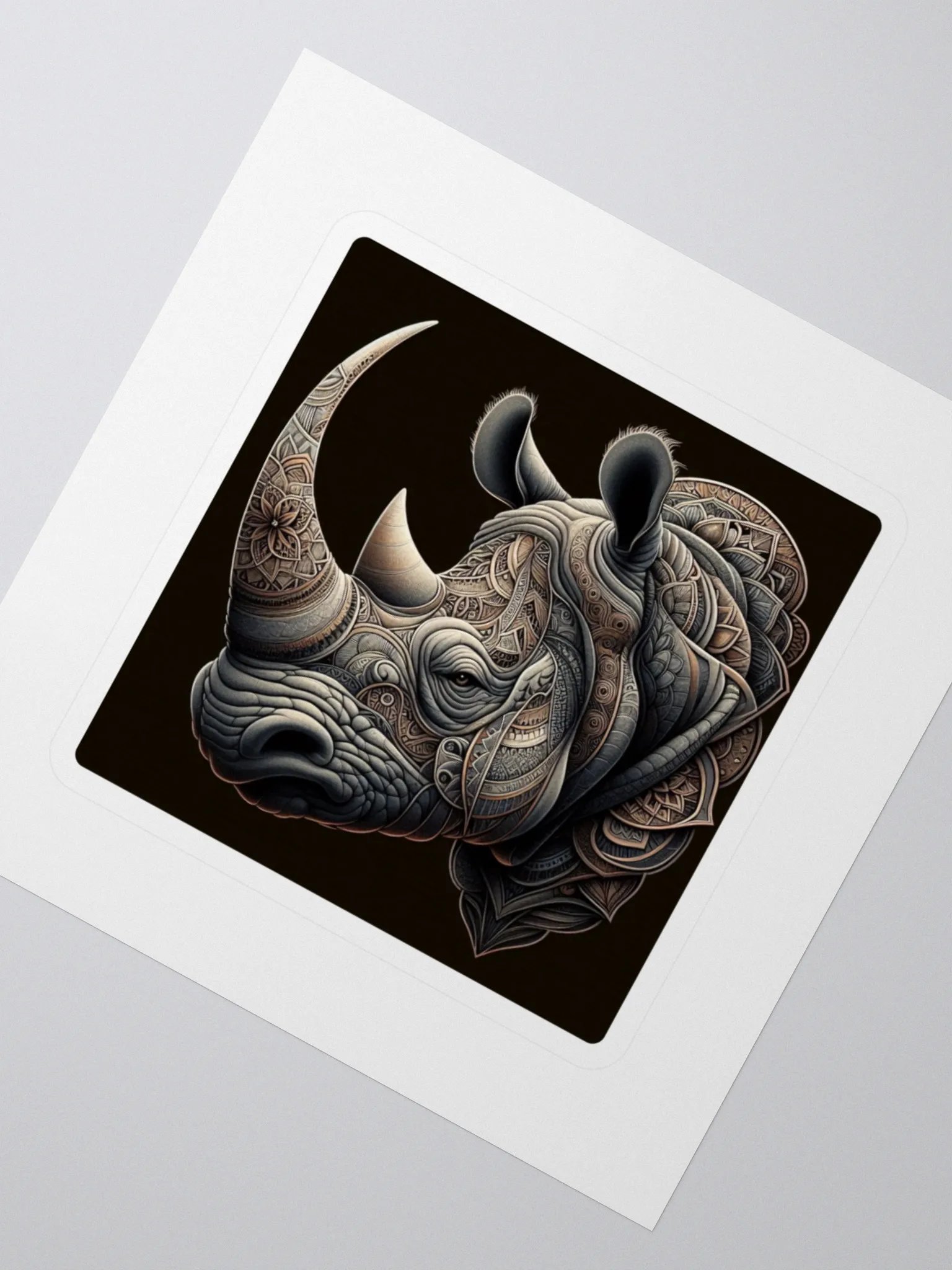 Ornate Rhino Kiss Cut Stickers product image (2)
