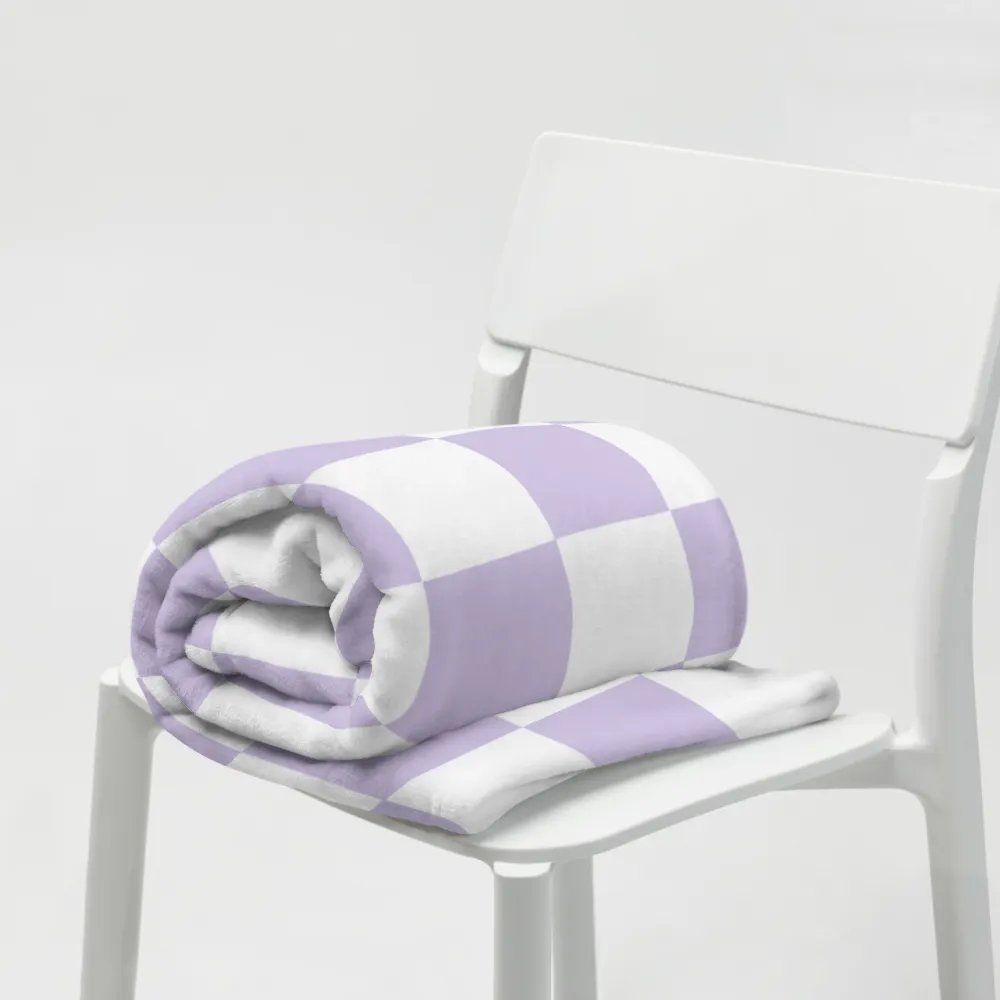 Squares White and Lilac/Throw Blanket by Allcolor product image (7)