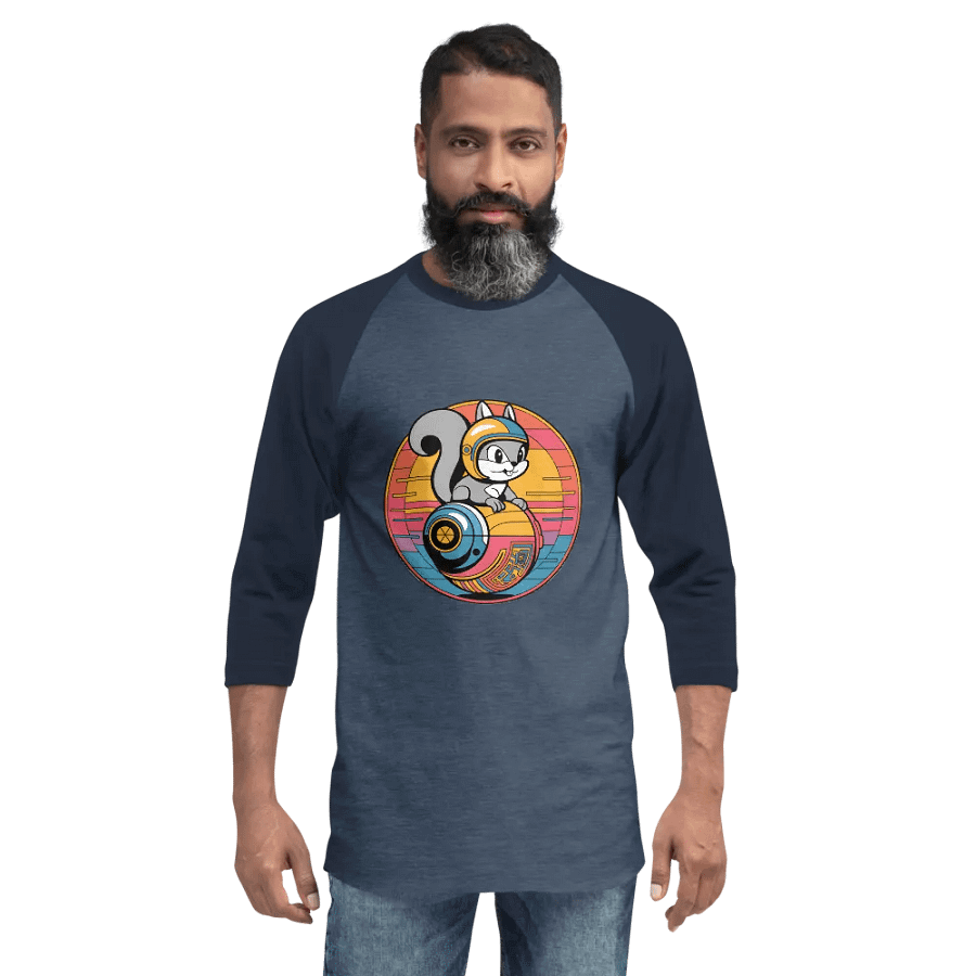 Futuristic Squirrel Helmet Raglan Tee product image (2)