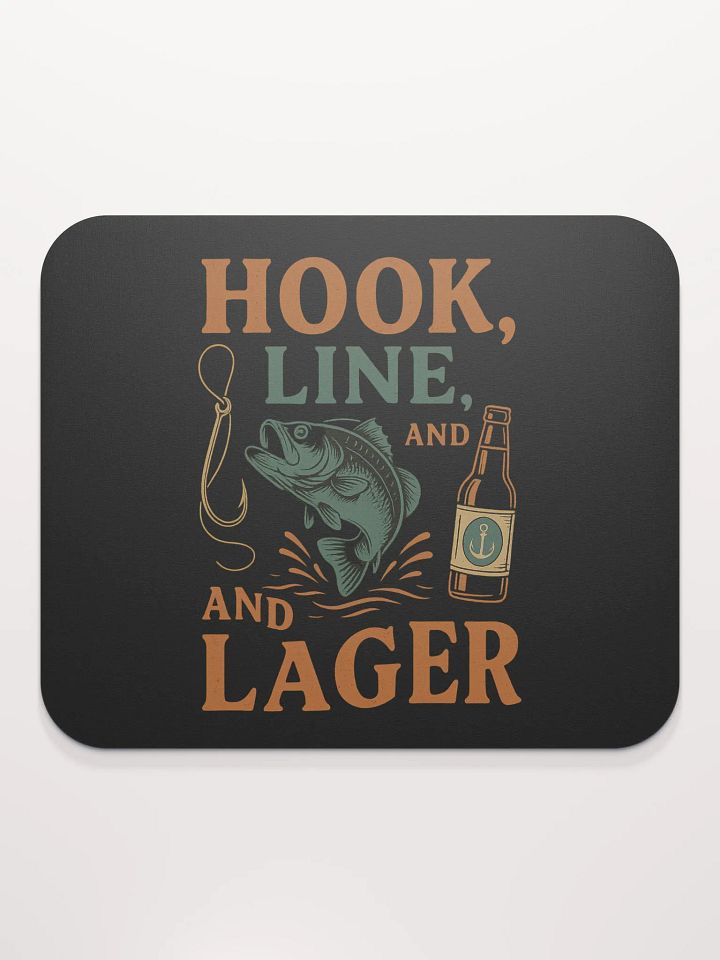 Fishing Mouse Pad – Hook, Line, & Lager Graphic product image (2)